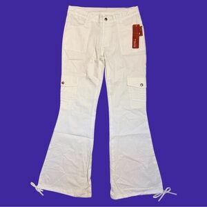 Solid white cargo pants